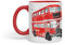 Vixar Bus Classic London Busses Red Watercolour Art Coloured Mug Cup Gift Birthday Work Office Tea Coffee (Red)