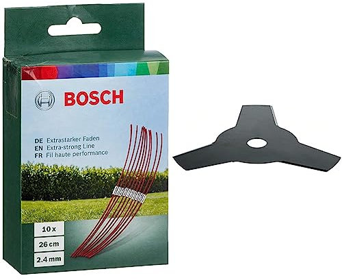 Bosch F016800181 Trimmerfaden extra stark / 26 cm ART 26 combitrimm & f016800414 AFS 23–37 Freischneider-Klinge