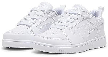 PUMA Rebound V6 Lo Jr Unisex-Kinder Sneaker, Weiß, kühl, hellgrau, 34.5 EU