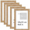 Pix FRAMES 5er Bilderrahmen Set 10x15 cm - Holzrahmen für Foto - Rahmen mit Scheiben aus Plexiglas - Rahmen zum Aufhängen und Aufstellen - Modern Photo Frame - Eiche