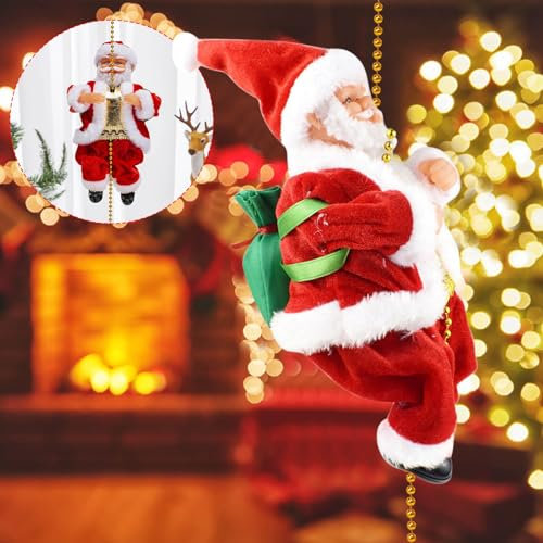 RLEHJN Singender Weihnachtsmann Weihnachtsmann Deko Draußen Kletternder Weihnachtsmann Kletternder Weihnachtsmann Innen Weihnachtsmann Figur Weinachtsdekorationen Für Home Office