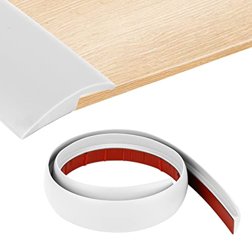 Übergangsprofil Selbstklebend, PVC Fußböden Abdeckleiste Vinyl Übergangsschiene Abschlussprofil Tür Schwellen Abschlussleisten Bodenprofil (1, Weiß, HöhenAusgleich 5MM X Länge3M)