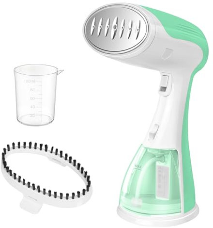 Mini plancha de vapor, plancha de vapor portátil, plancha de mano, calentamiento rápido de 30s, depósito de agua de 50 ml, 1500W, plancha de vapor colgante compacta para el hogar - Verde