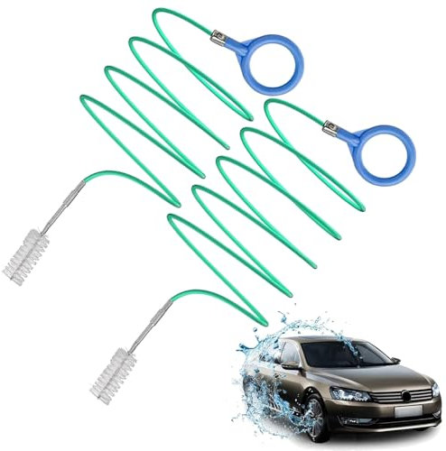 2Pzs Cepillo de Tubo de Alimentación Flexible en Espiral, 3+5m Desatascador de Drenaje de Techo Solar de Coche Extra Largo, Herramientas de Limpieza de Techo Corredizo de Automóvil para Desagües
