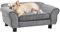 CLALER Hundesofa Grau 72x45x30cm Plüsch Hundecouch Hundebett Haustiersofa hundesofa für kleine Hunde und mittlere Hunde