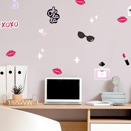 Klebekerlchen® | Wandtattoo Kinderzimmer Mädchen & Junge, Wandsticker selbstklebend, wiederverwendbare & rückstandsfreie Jugendzimmer Deko – Wandtattoo Make-up Sticker (Set mit 29 Motiven)
