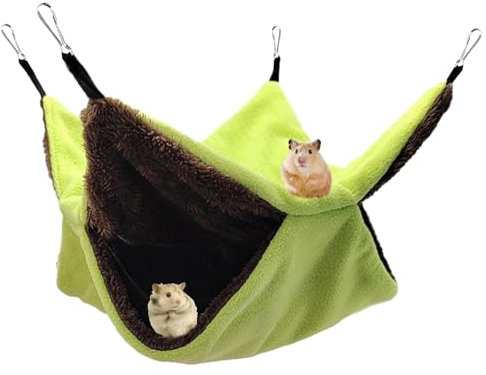 Wekuw Meerschweinchen Hängematte, Hängematte Für Haustierkäfige Hamster Hängebett Hängematte für Kleintiere Ratten Hängematte, für Frettchen, Ratten, Zuckergleiter und andere kleine Tiere (Grün)