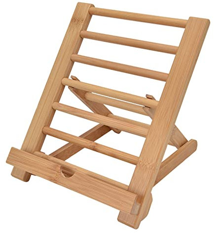 Semme Support de Tablette en Bambou, Support de Bureau Universel Pliable Multi-Angles pour Partition Musicale de 413 Pouces, Compatible avec 2018 Pro 9.7 10.5, Mini 2 3 4, X 8 Plus 7
