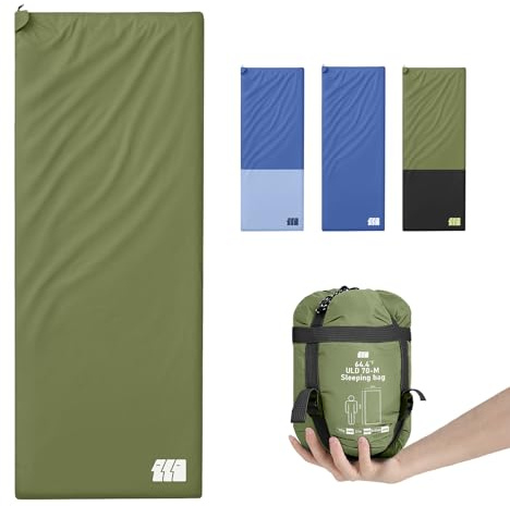 Ultralight Sleeping Bag, Warm Weather Portable Compact Sleeping Bags for Adults, Waterproof, Lightweight, Comfort with Compression Sack for 3 Season Camping, Backpacking, Hiking, Traveling