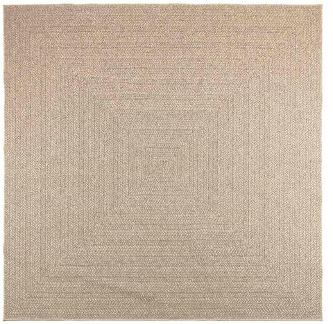 vidaXL Teppich, Läufer Jute-Optik Indoor Outdoor, Teppich UV-beständig für Terrasse Balkon Garten Wohnzimmer, Küchenteppich, Beige 240x240cm