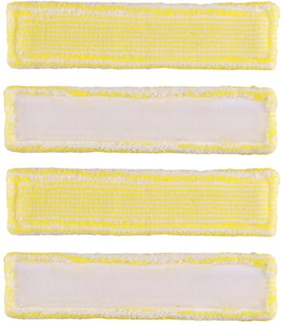 Lot de 4 serpillères en microfibre, pièces de rechange, compatibles avec aspirateur de fenêtre Kärcher WV2 WV5, accessoires pour aspirateur de vitres Kärcher, chiffons de nettoyage pour vitres (jaune)