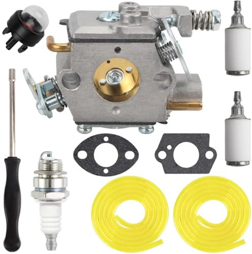 ZAMDOE RY3714 309376002 Carburateur pour Ryobi RY3714 RY3716 pour Homelite avec bulbe d'amorçage tronçonneuse à Essence, Bougie d'allumage, Filtre à Carburant, Joint, Tuyau de Carburant