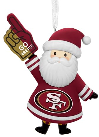 Hallmark NFL San Francisco 49ers Santa Fan Weihnachten Ornament Geschenke für Sportfans