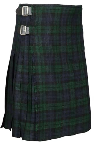 Générique Kilt écossais pour Homme Kilt Utilitaire Tartan Traditionnel des Highlands Jupe à Carreaux avec Poches Traditionnelle Médiévale Écosse Jupe Plissée Vêtements Steampunk