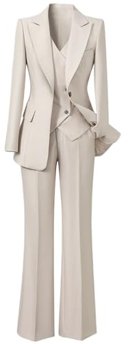 Mrjitor Femme Costume Trois pièces Un Bouton Veste Double Boutonnage Gilet Smoking Pantalon Affaires décontractées