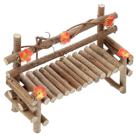 ERINGOGO Miniature Holzstuhl Ornament Für Puppenhaus Und Garten Realistische Deko Für Fenster Mikro-landschaften Und Kreative Szenen Hochwertige Holzmaterialien