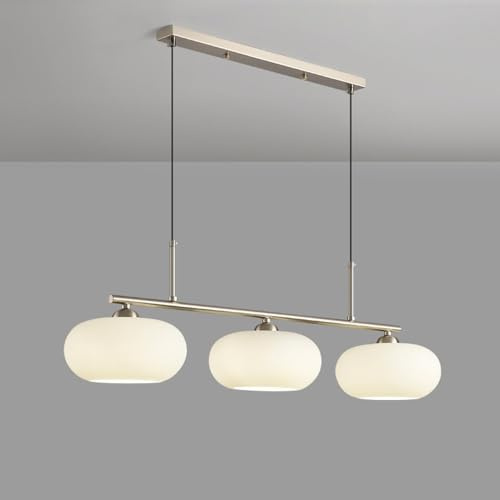 Moderne Hängeleuchte Wabi-Sabi Skandinavischer Stil Pendelleuchte Lampenschirm Milchglas Pendellampe 3-flammig E27 Höhenverstellbar Hängelampe Esszimmer Kronleuchter Wohnzimmer Schlafzimmer(Silber)
