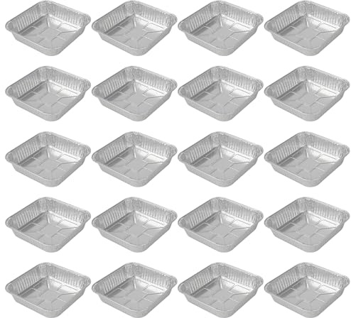 20 vassoi quadrati in alluminio, contenitori ad alta temperatura per forno e friggitrici ad aria, accessori da forno