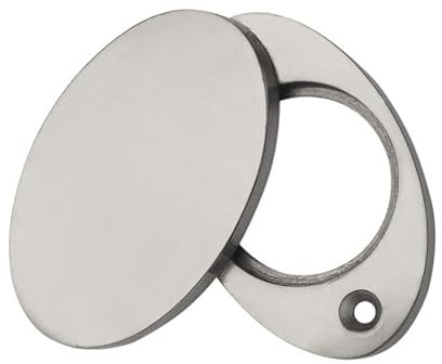 Kooples Hardware Cylinder Cover – Protective Keyhole Cover for Euro Cylinder Locks – Durable Metal Escutcheon for Doors (Satin Chrome)