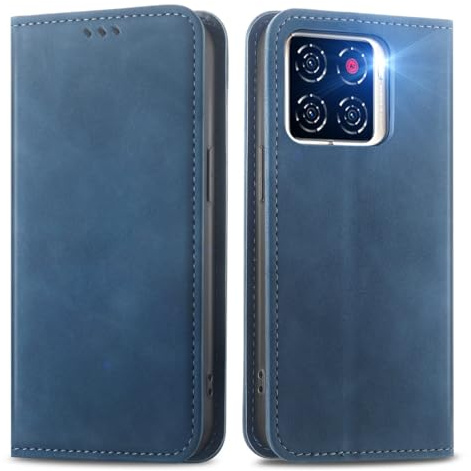 MOJIA Funda para ZTE Blade A56, Tipo Libro Carcasa de la Cartera del tirón de la PU [Cierre magnético], Case con Carcasa Interna de TPU. Azul