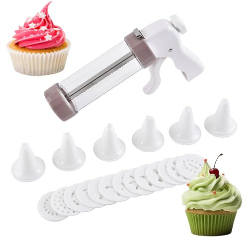 Huvqianu Kekspresse,Backhelfer | Vielseitige Plätzchenpresse Mit 13 Ausstechformen Und 6 Spritztüllen Für Dessert Weihnachtsgebäck Zu Hause