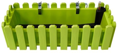 HTI living Pflanzgefäß mit Wasserspeicher 50 cm Nessa Blumenkasten mit Wasserstandsanzeige Grün