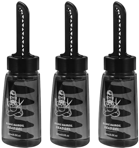 Alipis 3 Stück-pack Leichte Nachfüllbare Haarstyling Gelflasche aus Kunststoff mit Kamm 260ml Volumen Tragbar für Männer und Friseure zum Präzisen Styling