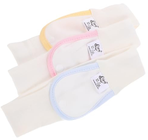 Komfortabler Windelfixiergurt 3 Stück-pack aus Baumwolle für Babys | Elastische Bänder, Verrutscht, Mehr Bewegungsfreiheit, Windelbefestigungsband als Stillzubehör Zufällige Farbe
