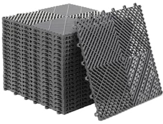 YILIKISS 20-Garagenboden Fliesen 400x400x18mm ineinandergreifend Bodenmatte- Industrieboden, rutschfeste doppelseitige Struktur-Garagenboden, für Garagen, Keller, Reparaturwerkstätten (Grau, 20PCS)