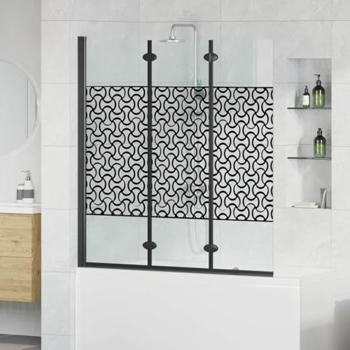 Pare Baignoire, Paroi de Douche Paroi de Baignoire Noir et Transparent 130 x 130 cm