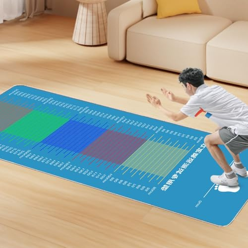 Long Jump Mat con Marchi Hash, Tappeto Anti-Slittamento per Gimnasio, Scuola e Casa, Ideale per Esercizi, Allenamento e Pavimento Blue 118(3m)