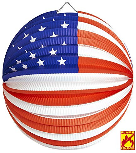 W WIDMANN MILANO Party Fashion 02509 - Runder Lampion, USA, Ø 25cm, flammhemmend, Dekoration, Amerika Mottoparty, St. Martin, Karneval