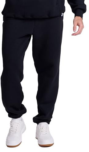 Russell Athletic Mens Dri-Power Hemmed Elastic Closed Bottom Fleece Sweatpants, Black (Pockets), X-Large US