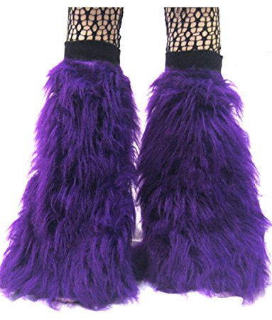 Fluffy Legwarmers Boot Covers Purple