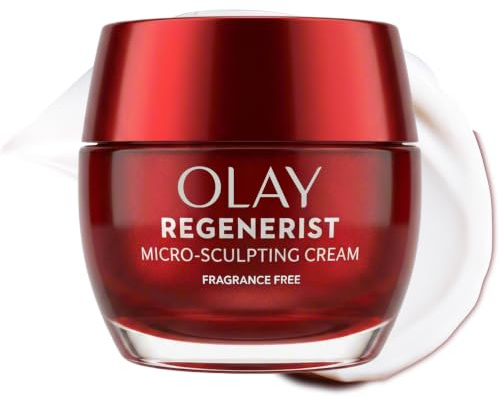 Olay Face Moisturizer, Regenerist Micro-Sculpting Cream for Women, Fragrance-Free - Anti-Aging, Anti-Wrinkle, Firming Skin Care - Triple Collagen Cream, Peptide, Hyaluronic Acid, Niacinamide, 1.7oz