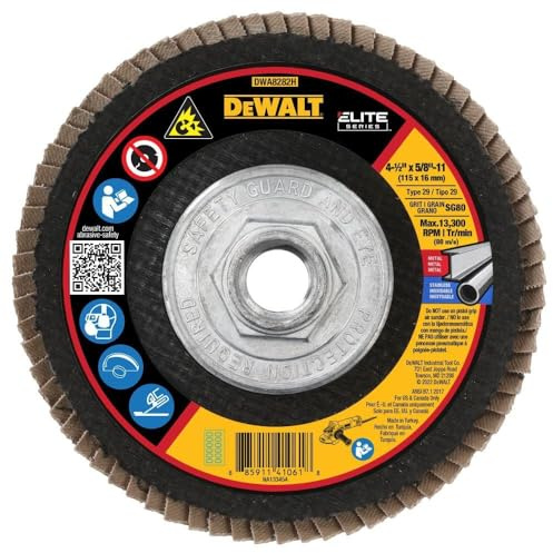 DEWALT DWA8282H 80G T29 XP Ceramic Flap Disc, 4-1/2 x 5/8