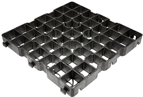 LANDGRID 5m² 40LG Rasengitter Paddockplatten 50x50x4 cm - Schwarz - Polyethylen (PE) - Reißverschluss - Paddock