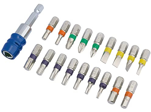 Draper 82402 Coloured Screwdriver Bit Set with Magnetic Holder (19 Piece)