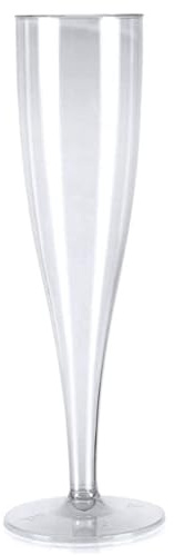 20 x Clear Plastic Champagne Flute Glasses 160ml UK CA Marked at 125ml. Perfect for Weddings, Parties and Outdoor and Indoor Events