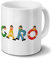 printplanet Tasse mit Namen Caro - Motiv Holzbuchstaben - Namenstasse, Kaffeebecher, Mug, Becher, Kaffeetasse - Farbe Weiß