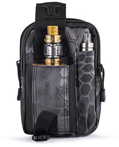 Ecigdiy Tactical Molle Pochette compacte EDC multifonction utilitaire Gadget ceinture avec étui pour téléphone portable iPhone 6/6S, camping, randonnée, équipement de plein air (peau de python noire)