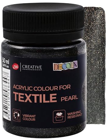 Decola — Peinture Textile Noir Paillette 50ML | Teinture Textile À Haute Teneur En Pigments | Fabriqué par Neva Palette