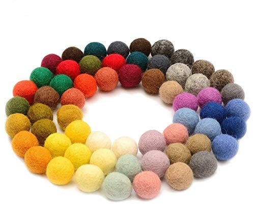 iSpchen Wollfilzkugeln 1.5CM Handgemachte Wollfilz Pom Poms DIY Filzkugeln Farbmischung Plüschkugel Material Handgemachte Schmuckzubehör