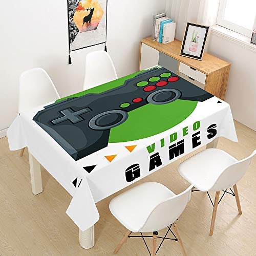 Hiser Mantel Tema de Videojuegos, Artículos de Fiesta para Niños Juego Gamer Temático Decoración de Fiesta (Verde,90x90cm)