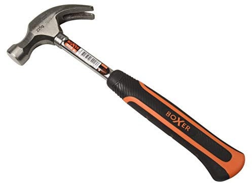Boxer® Claw Hammer 225g – Heavy-Duty Stainless Steel Head with Fibreglass Handle – Non-Slip Grip – Ideal for DIY, Carpentry & Construction