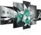 Runa Art Wandbilder Blumen Lilien 5 Teilig Bild auf Vlies Leinwand Deko Wohnzimmer Abstrakt Schwarz Türkis 039652b