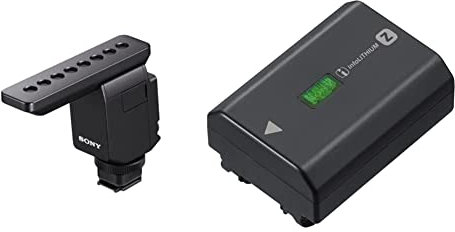 Sony ECM-B1M - Microfono Shotgun digitale senza fili per macchine fotografiche & Np-Fz100 Batteria Originale Ricaricabile Per Fotocamere Sony Alpha 6600, Nero, 5.17 x 3.87 x 2.27 cm; 83 grammi