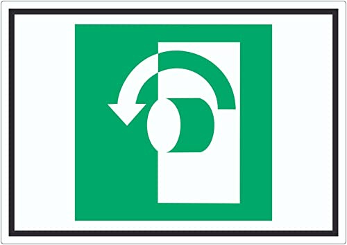 Öffnung durch Linksdrehung Symbol Aufkleber A9 (37x52mm)