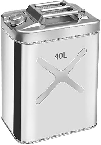 NADAENQ Acier Inoxydable 304 Bidon à Carburant, Épaisseur De Paroi De 0,8 mm, Stockant De l'huile Comestible, Adaptée Aux Petites/Grandes Machines Et Équipements,40L