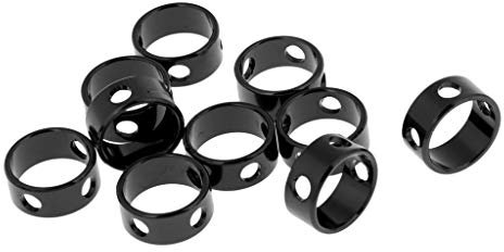10pcs Tent Lock Awning Cord Rope Fastener Guy Line Runner Tensioners Tightener Ferrule Ring Shape Black
